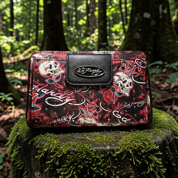 Ed Hardy Handbags - Skull Clutch Wallet Vintage Inspired by ED Hardy NWT